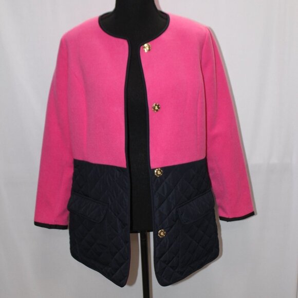 Crown & Ivy Pink and Navy Fleece Jacket - Picture 6 of 16